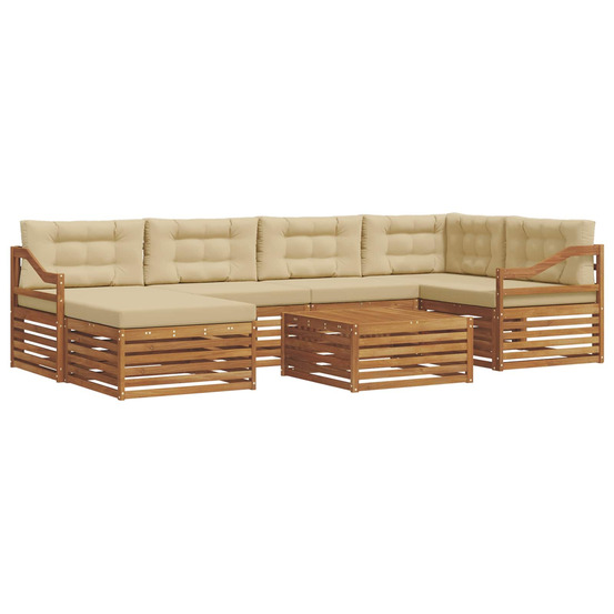 Ensemble de canapés d'extérieur 7 pcs naturel et beige