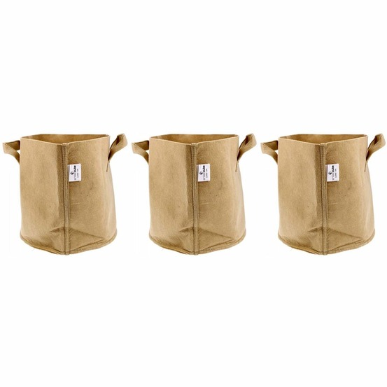 Pot de plantation en textile sable 25 litres lot de 3