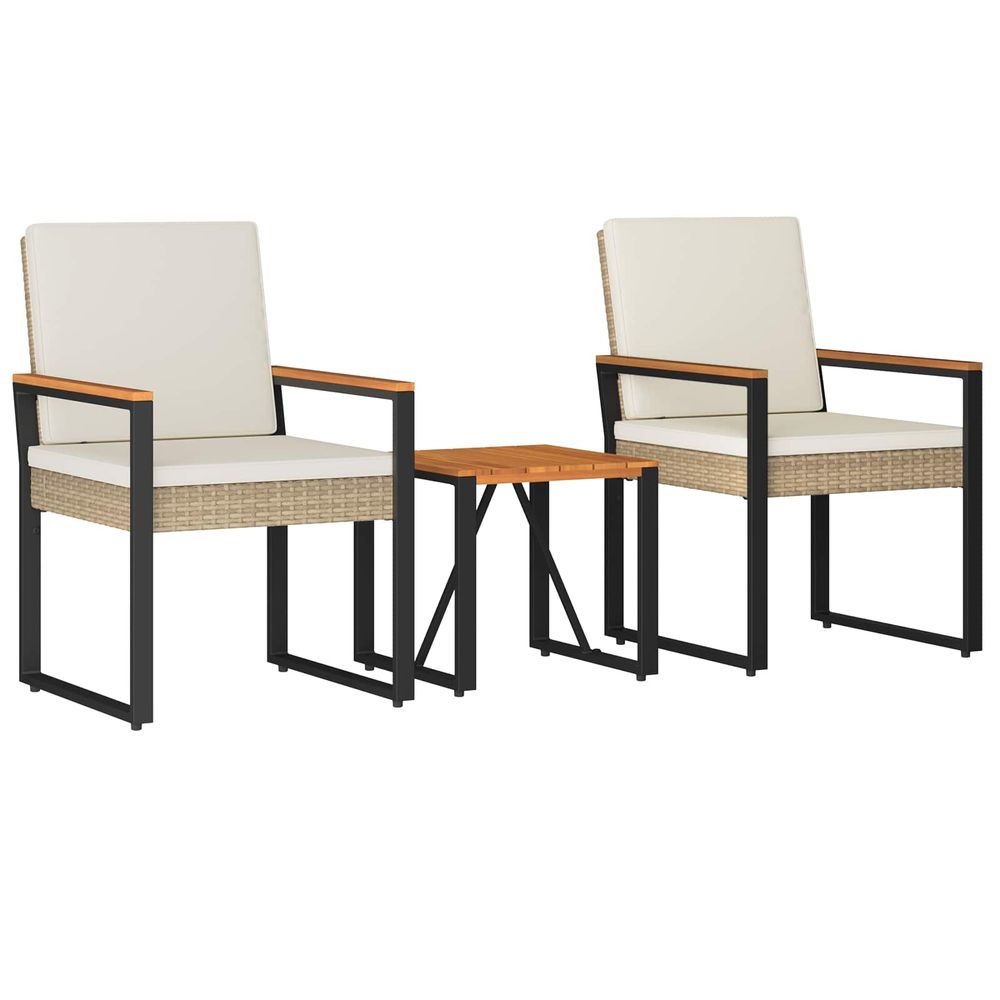 Ensemble de meubles d'extérieur 3 pc beige et blanc crème