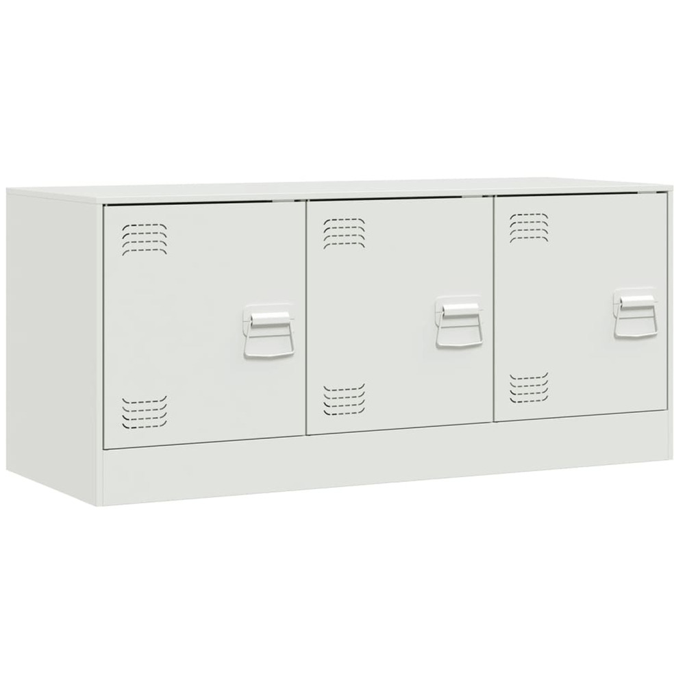 Meuble tv blanc 99x39x44 cm acier