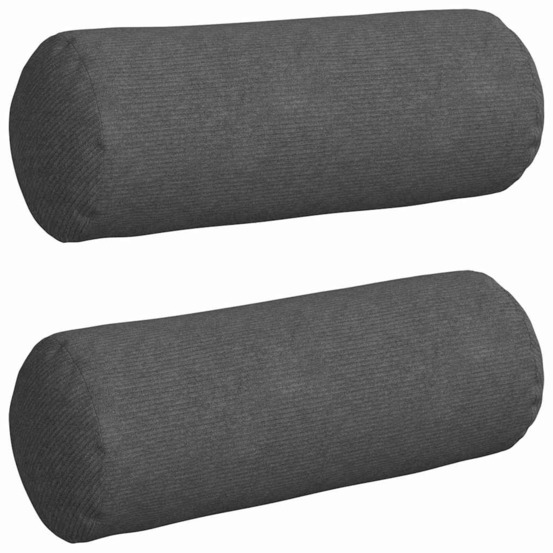 Coussins d'accent 2 pcs gris foncé ø 25 x 70 cm