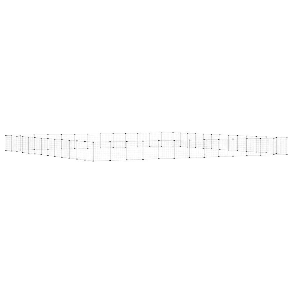 Cage animaux de compagnie à 52 panneaux et porte noir 455x455x35 cm