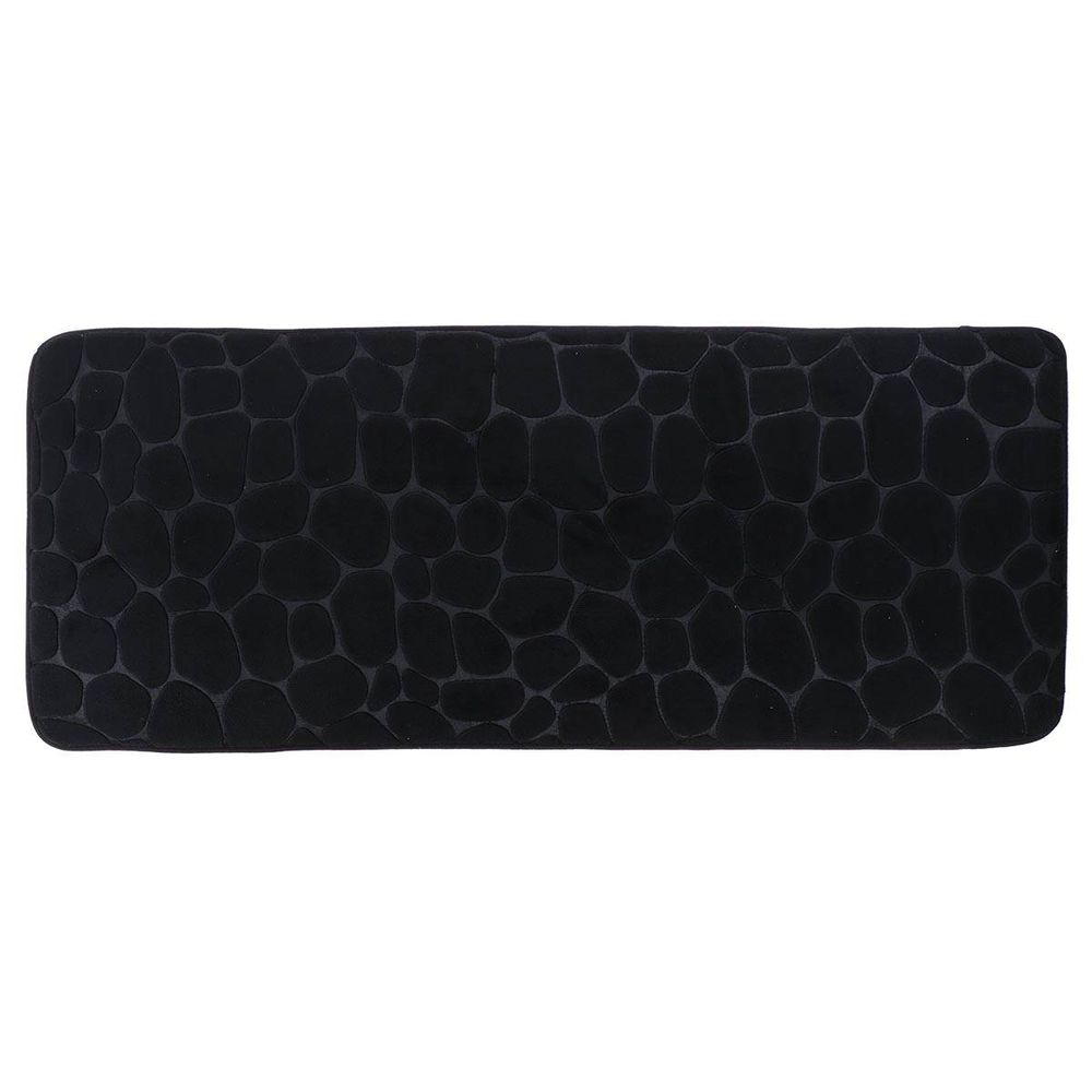 Tapis memoire de forme microfibre galet 45x120 cm - noir