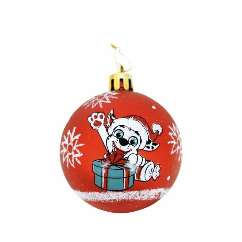 Boule de noël the paw patrol friendship rouge 10 unités plastique (ø 6 cm)