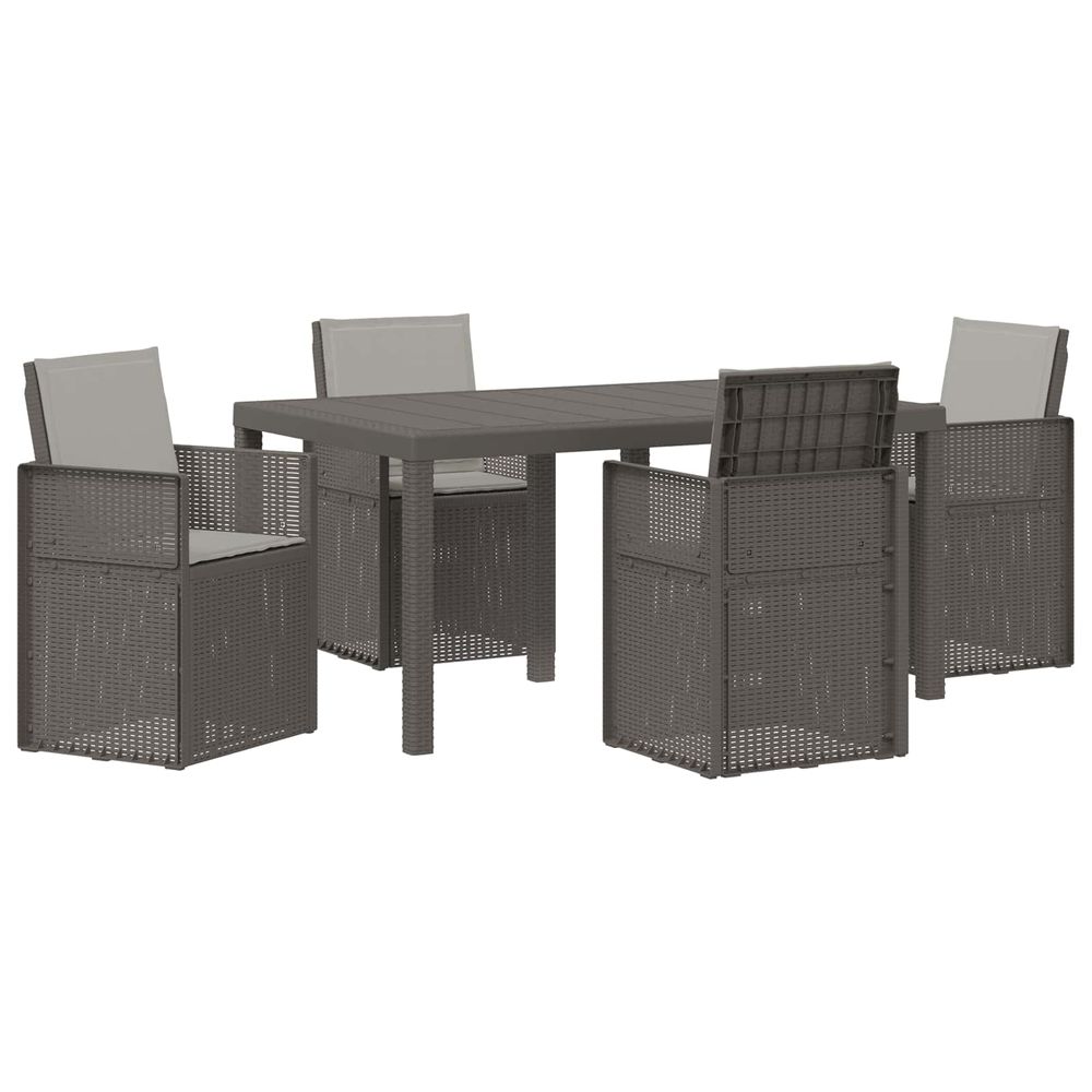 Ensemble de salle à manger pour jardin 5 pc gris clair pp