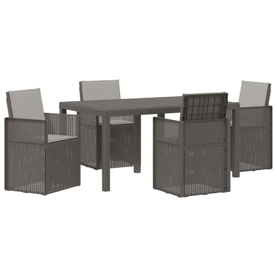 Ensemble de salle à manger pour jardin 5 pc gris clair pp