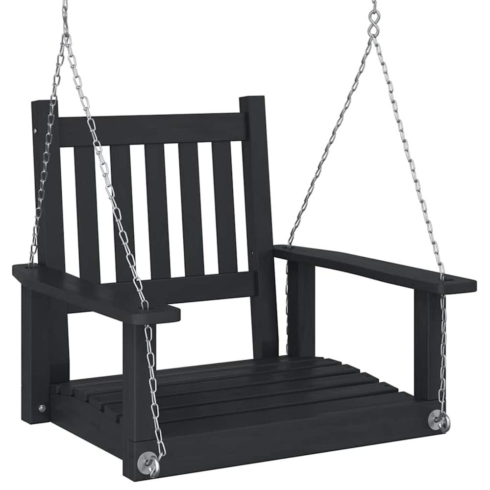 Chaise balançoire de jardin chaînes en métal bois massif sapin