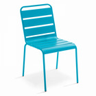 Chaise de jardin en métal bleu
