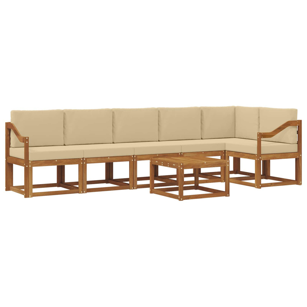 Ensemble de canapés d'extérieur 7 pcs naturel et beige