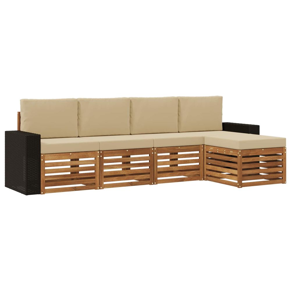 Ensemble de canapés d'extérieur 5 pc naturel et beige