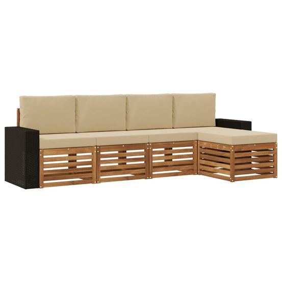 Ensemble de canapés d'extérieur 5 pc naturel et beige