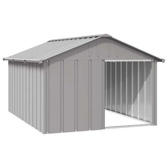 Niche pour chien gris 116,5x153x81,5 cm acier galvanisé