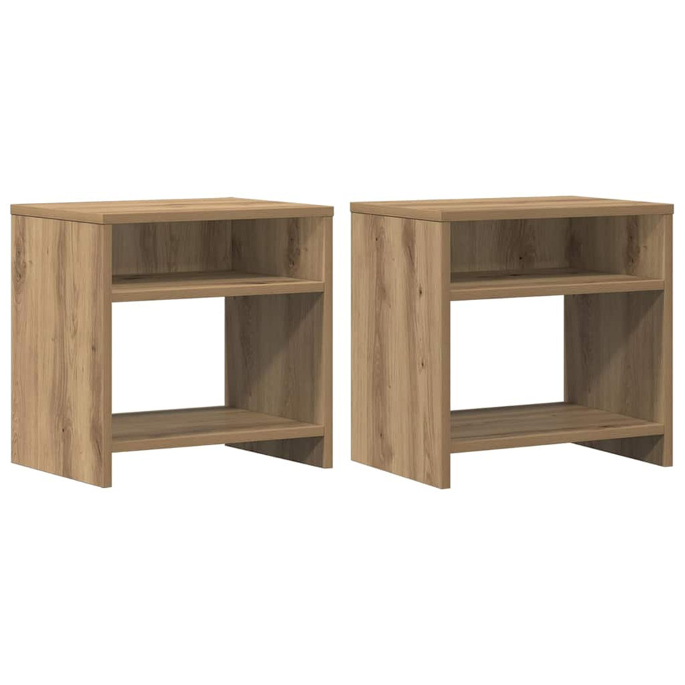 Tables de chevet 2 pcs chêne artisanal bois d'ingénierie