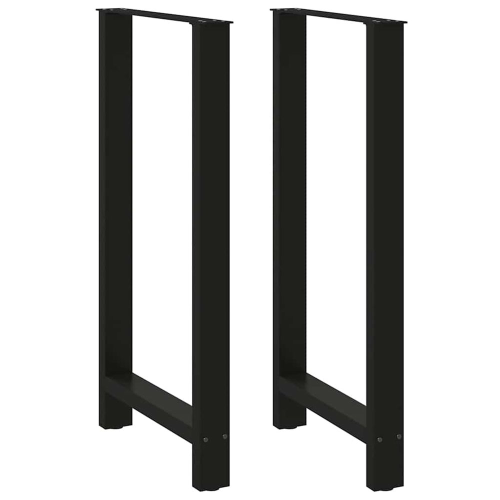 Pieds de table de bar noir 2 pièces 60 x (110-111) cm acier
