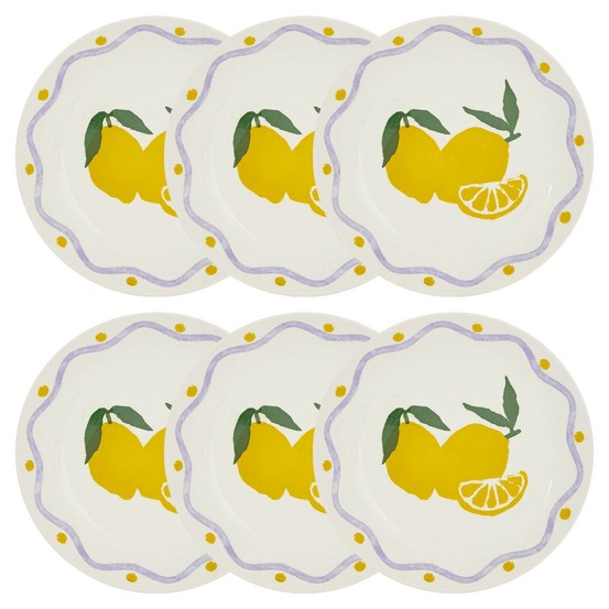 Lot de 6 assiette fruity