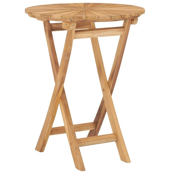 Table pliable de jardin ø 60 cm bois de teck solide