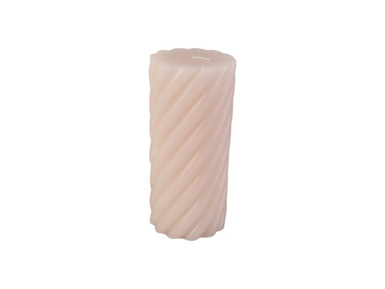 Bougie tourbillon pillar swirl - rose - ø 7 x 15 cm