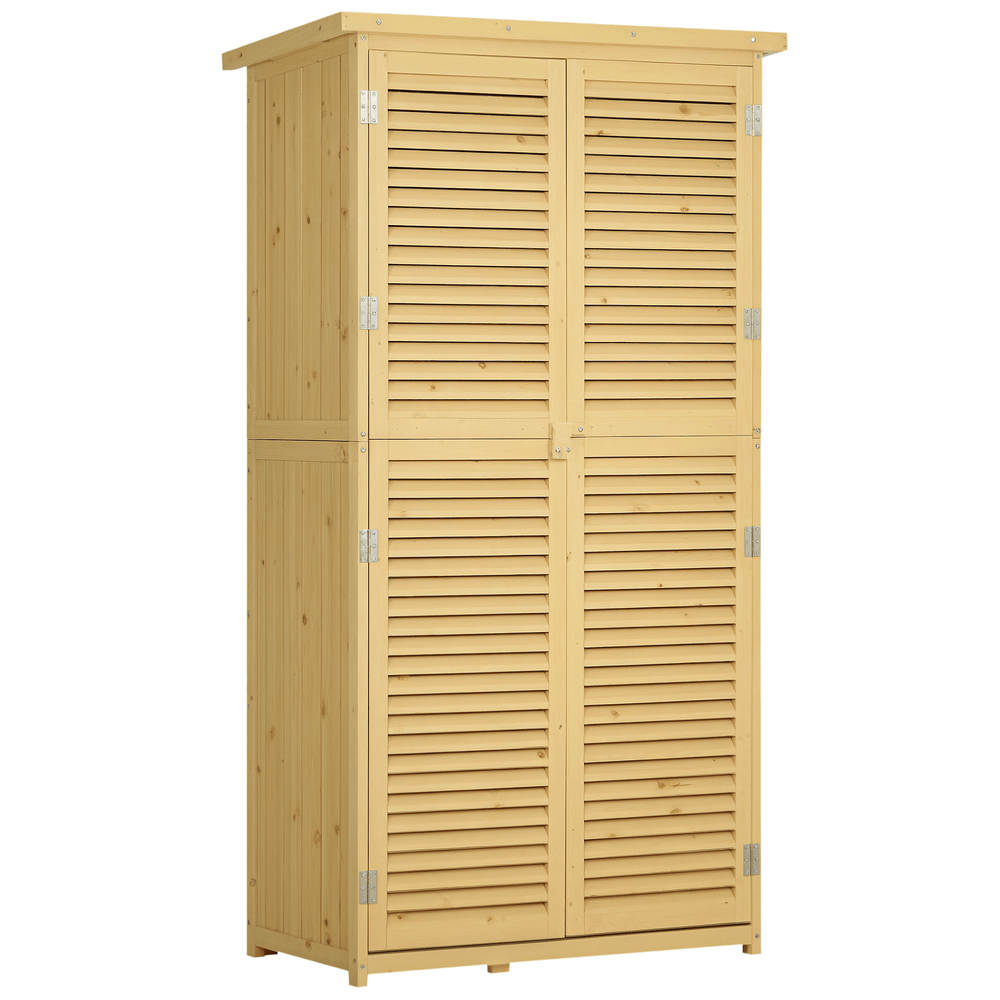 Armoire de jardin bois sapin et pin 87 x 46,5 x 160 cm rangement outils toit étanche - comfortxl outdoor living