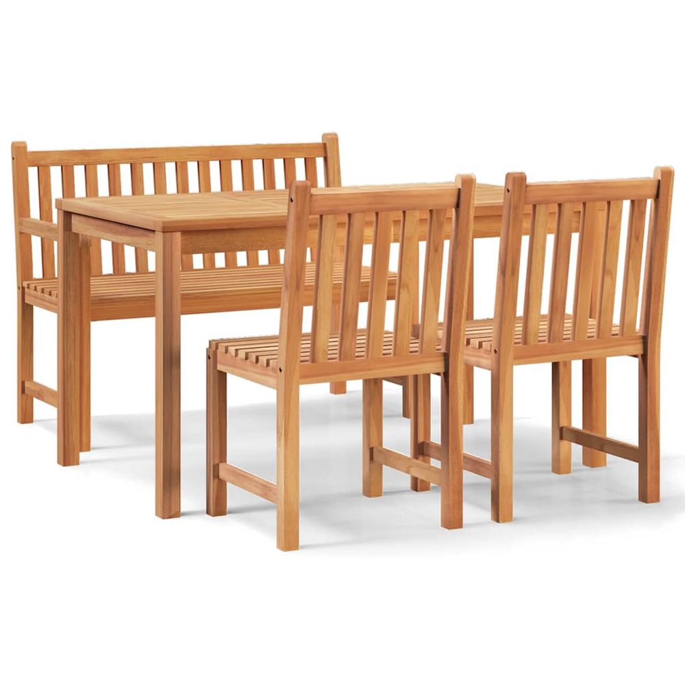 Ensemble à manger de jardin 4 pcs bois de teck massif