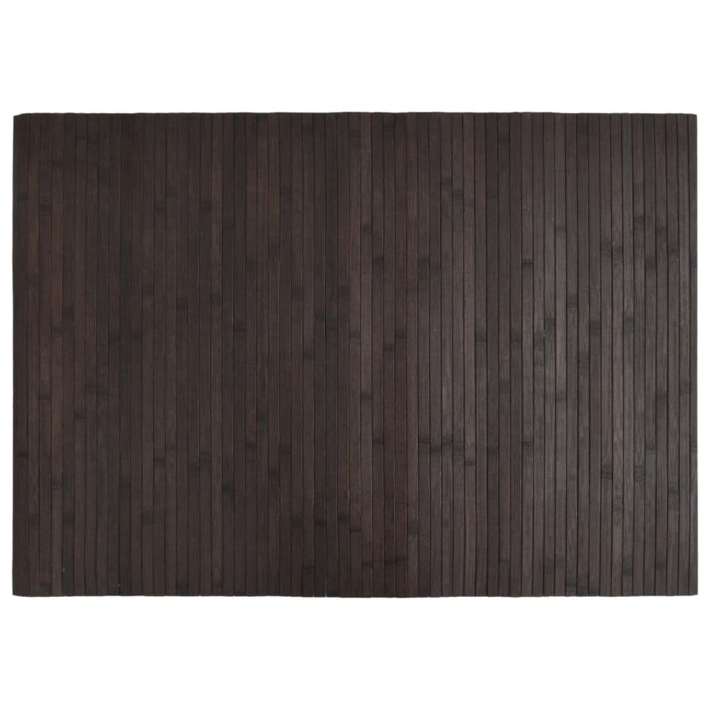Tapis rectangulaire marron foncé 70x100 cm bambou