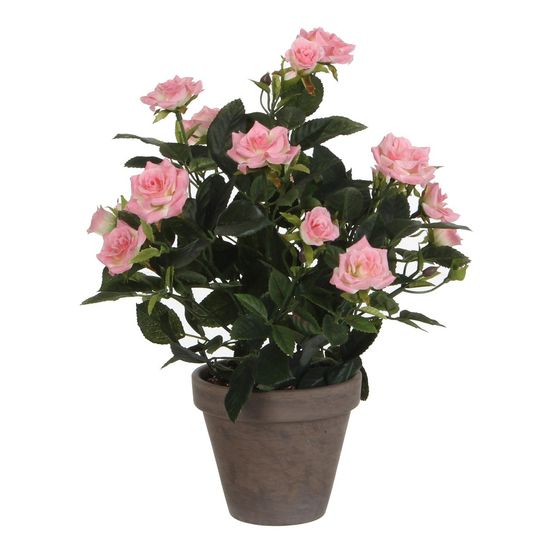 Mica decorations plante artificielle rosier - h33 x ø25 cm - rose