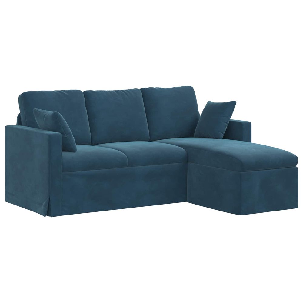 Canapé bleu 178 x 134 x 80 cm velours