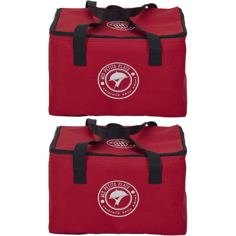 Lunch bag fraicheur 2.6 litres (lot de 2) rouge