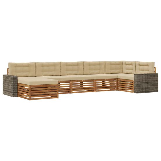 Ensemble de canapés d'extérieur 7 pc naturel et beige