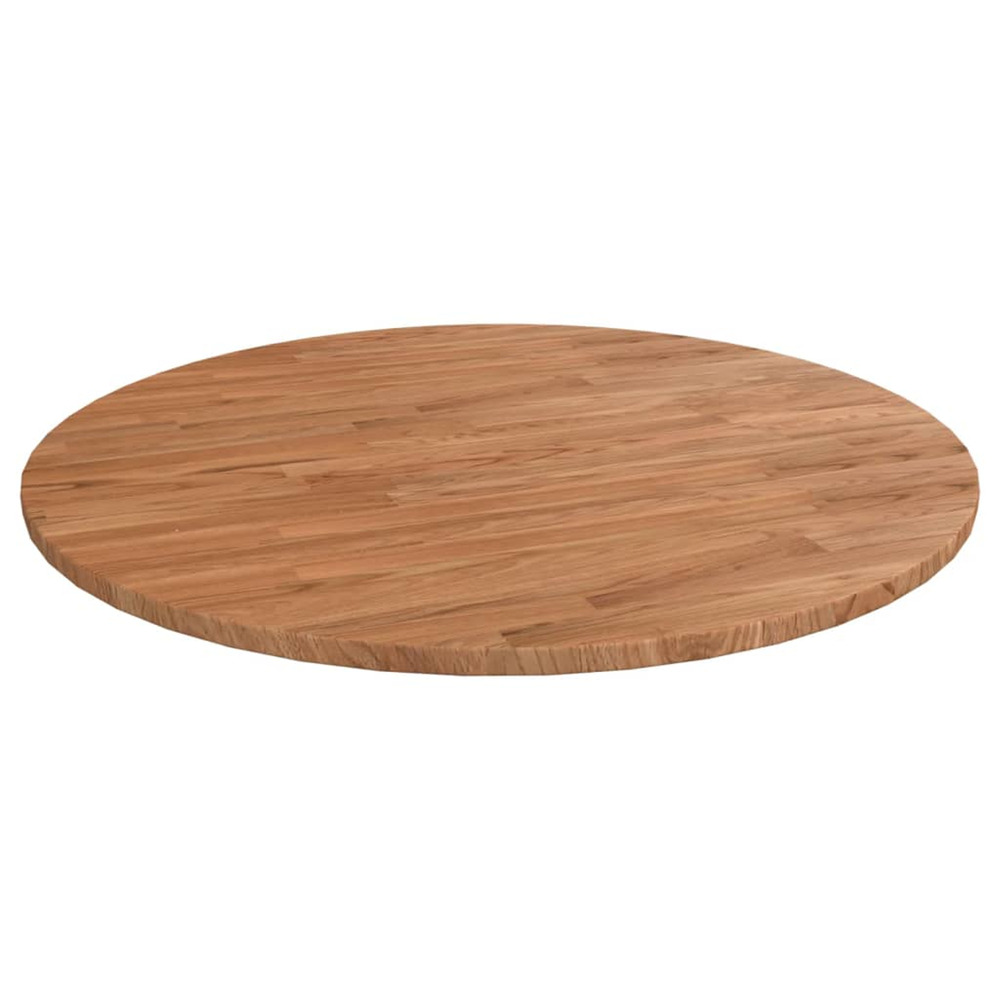 Dessus de table rond marron clair ø70x1,5 cm bois chêne traité