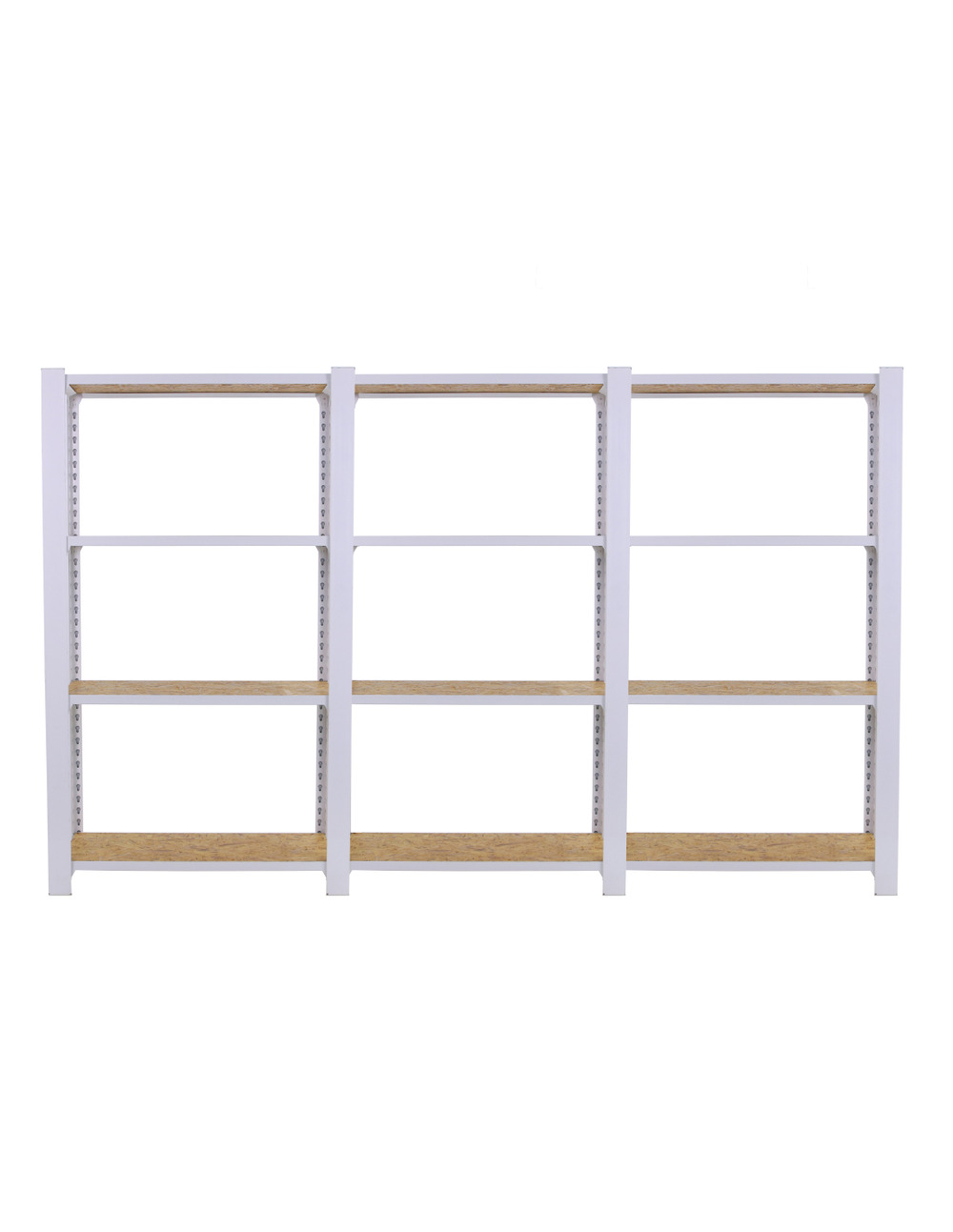Etagère légère sans vis officlick 4/300 wood 2400 blanc/osb blanc/osb 1500x2400x300 - simonrack