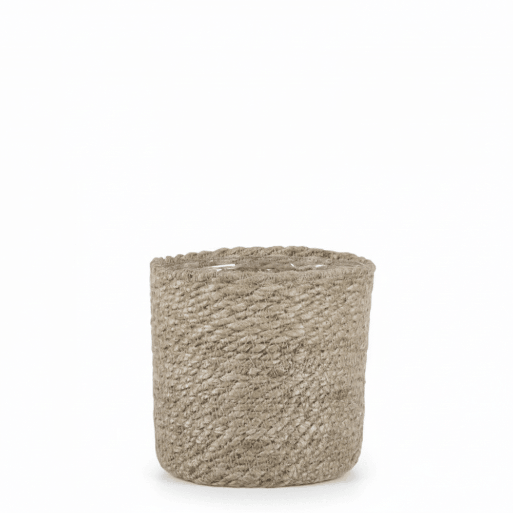 Cache-pot panier naturel - d.14cm