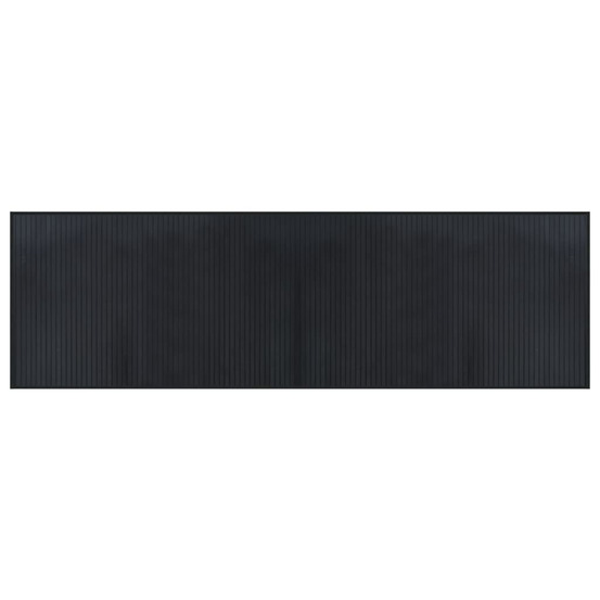 Tapis rectangulaire noir 60x200 cm bambou