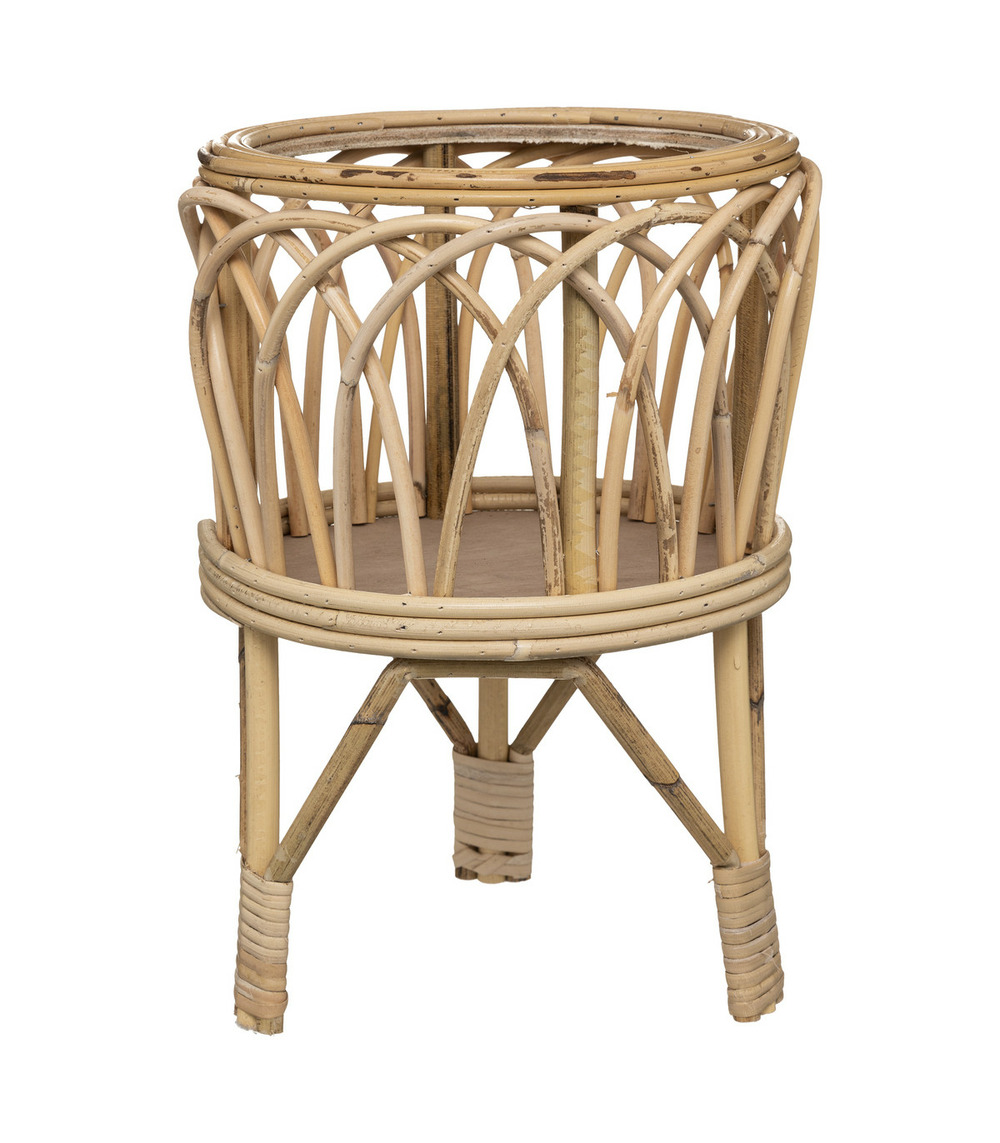 Cache-pot en rotin d. 27 x h. 39 cm