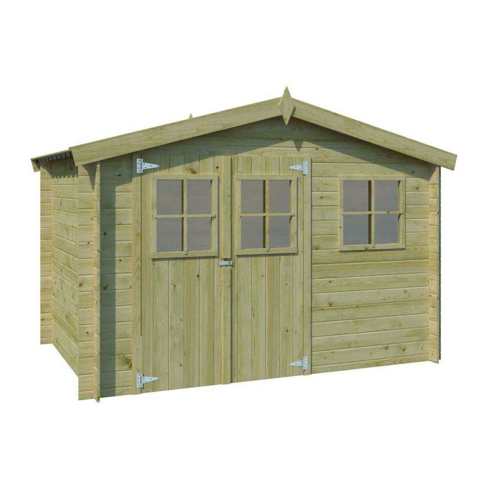 Abri de jardin en bois 4,91 m² zurich 295 x 205 cm (traité)