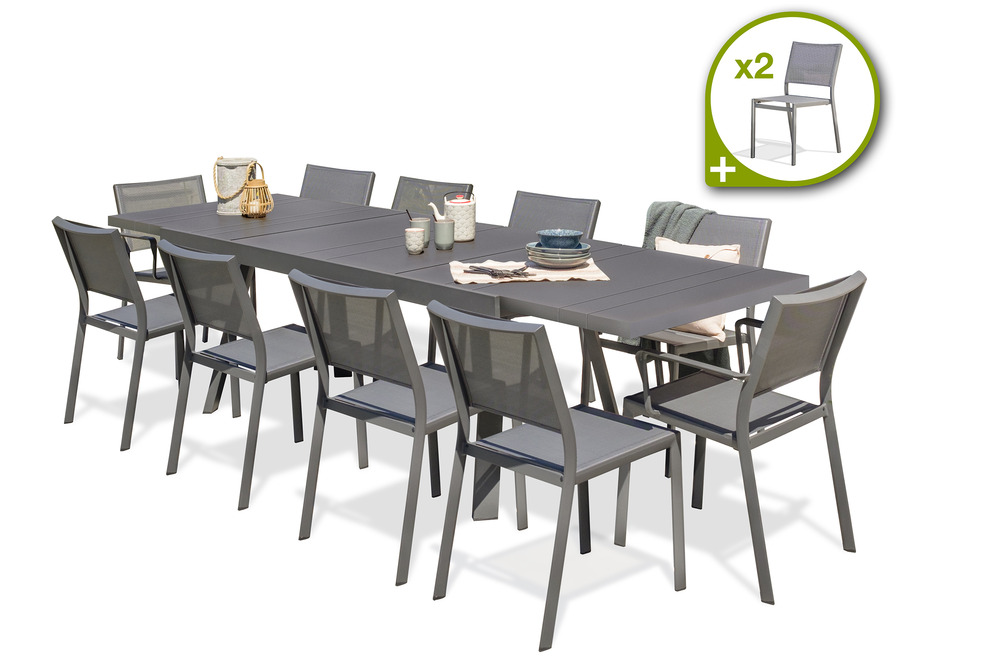 Ensemble repas stockholm 200/300 12 places en aluminium