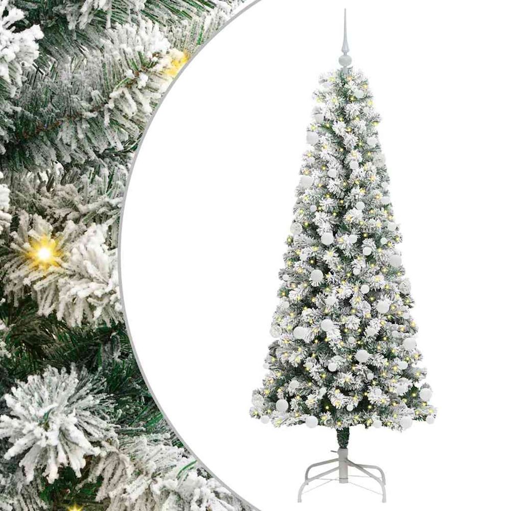 Sapin de noël artificiel à branches articulées vert et blanc