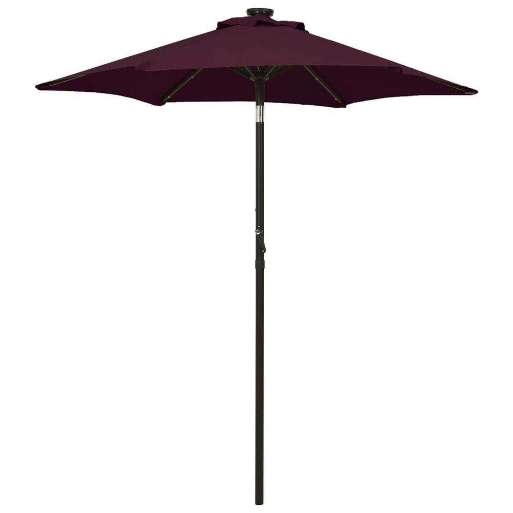 Parasol de jardin avec lumières led rouge bordeaux aluminium