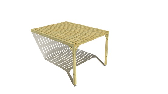 Pergola bois • 3m x 4m • adossée • sens largeur • platelage bois • livraison comprise