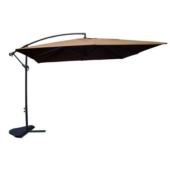 Parasol marron déporté carré 3 x 3 m solenzara