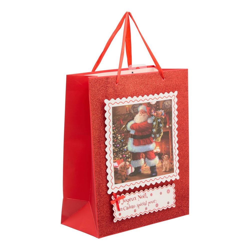 Sac cadeau père noël timbre moyen modèle