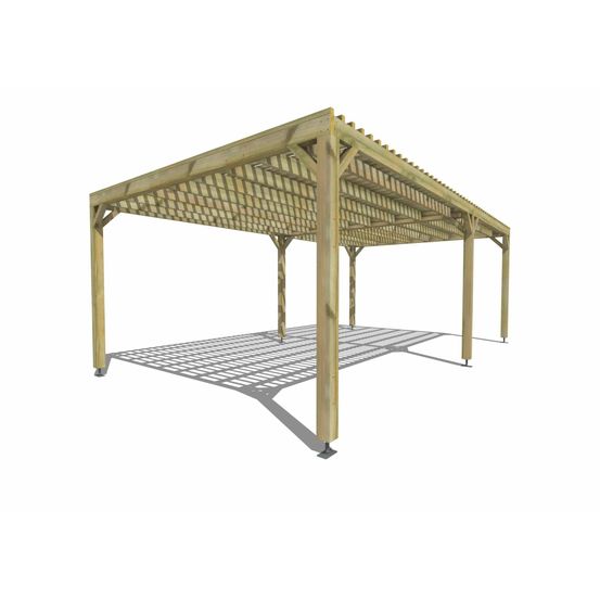 Pergola bois • 7m x 4m • indépendante • sens largeur • lattage bois • livraison comprise