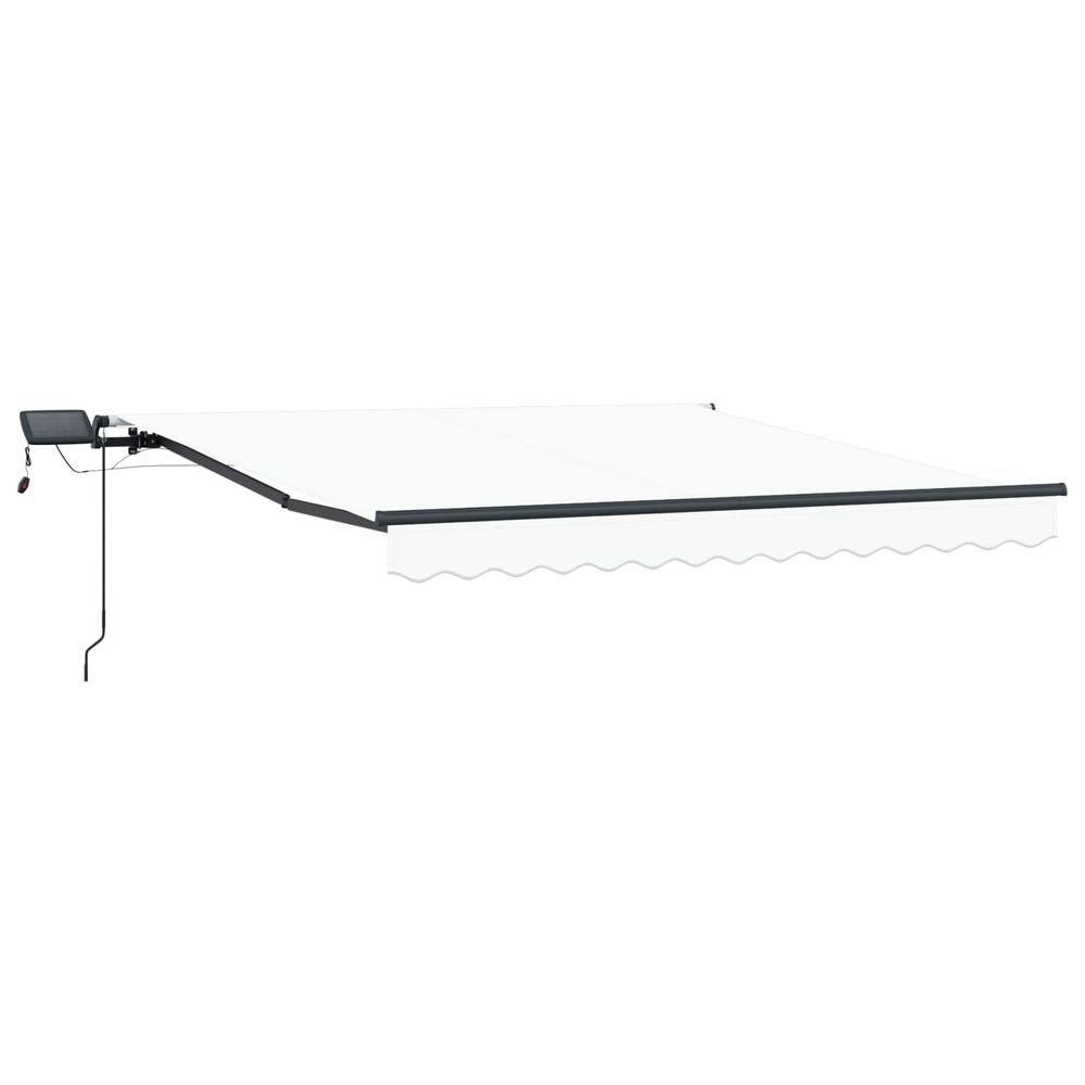 Auvent rétractable blanc 350 x 250 cm tissu et aluminium