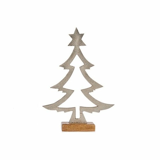 Sapin de noël silhouette 5 x 29 x 20,5 cm argenté bois
