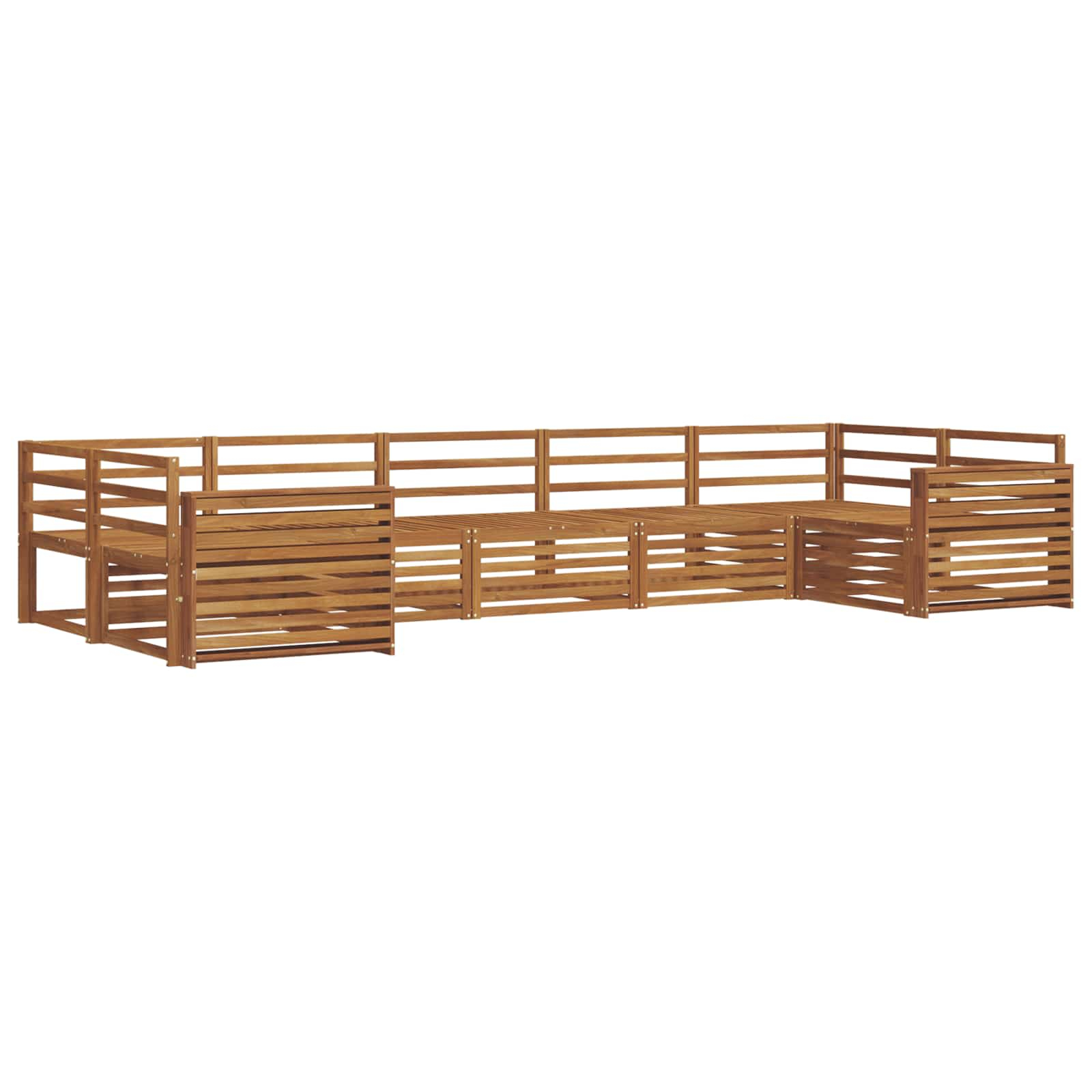 Ensembles de canapés 7 pcs naturel bois d'acacia massif