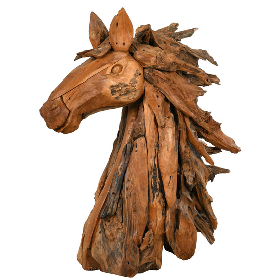 Tête de cheval en teck