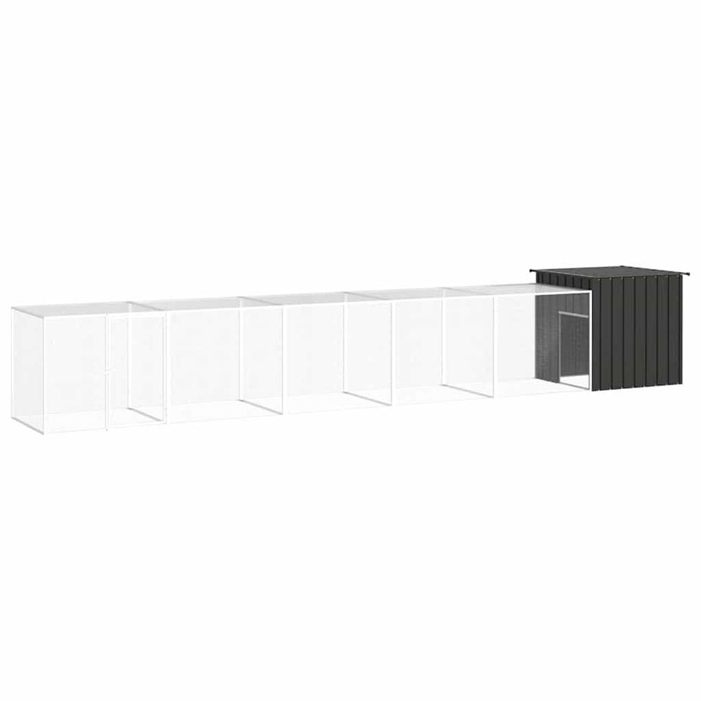 Poulailler anthracite 600x91x100 cm acier galvanisé
