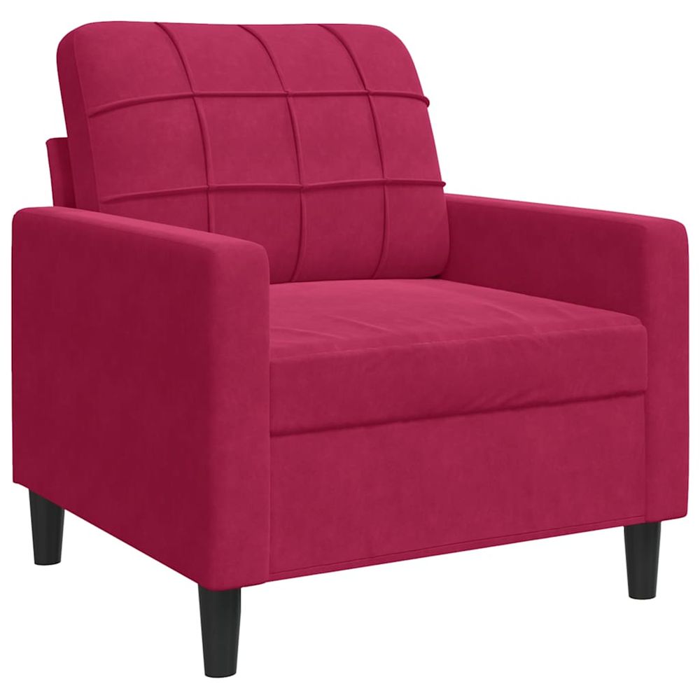 Fauteuil rouge bordeaux 60 cm velours