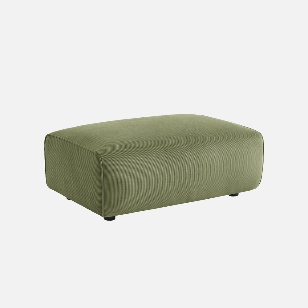 Pouf, module pour canapé, repose-pieds pour canapé 3 places en velours côtelé, l 102 x p 70 x h 41cm - wallas