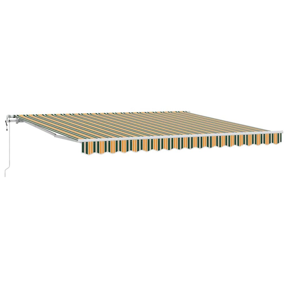 Auvent rétractable vert et jaune 400 × 350 cm