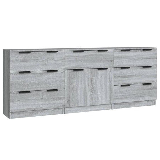 Buffet bahut commode armoire meuble de rangement organisateur cuisine salle de séjour salons 3 pcs sonoma bois d'ingénierie g